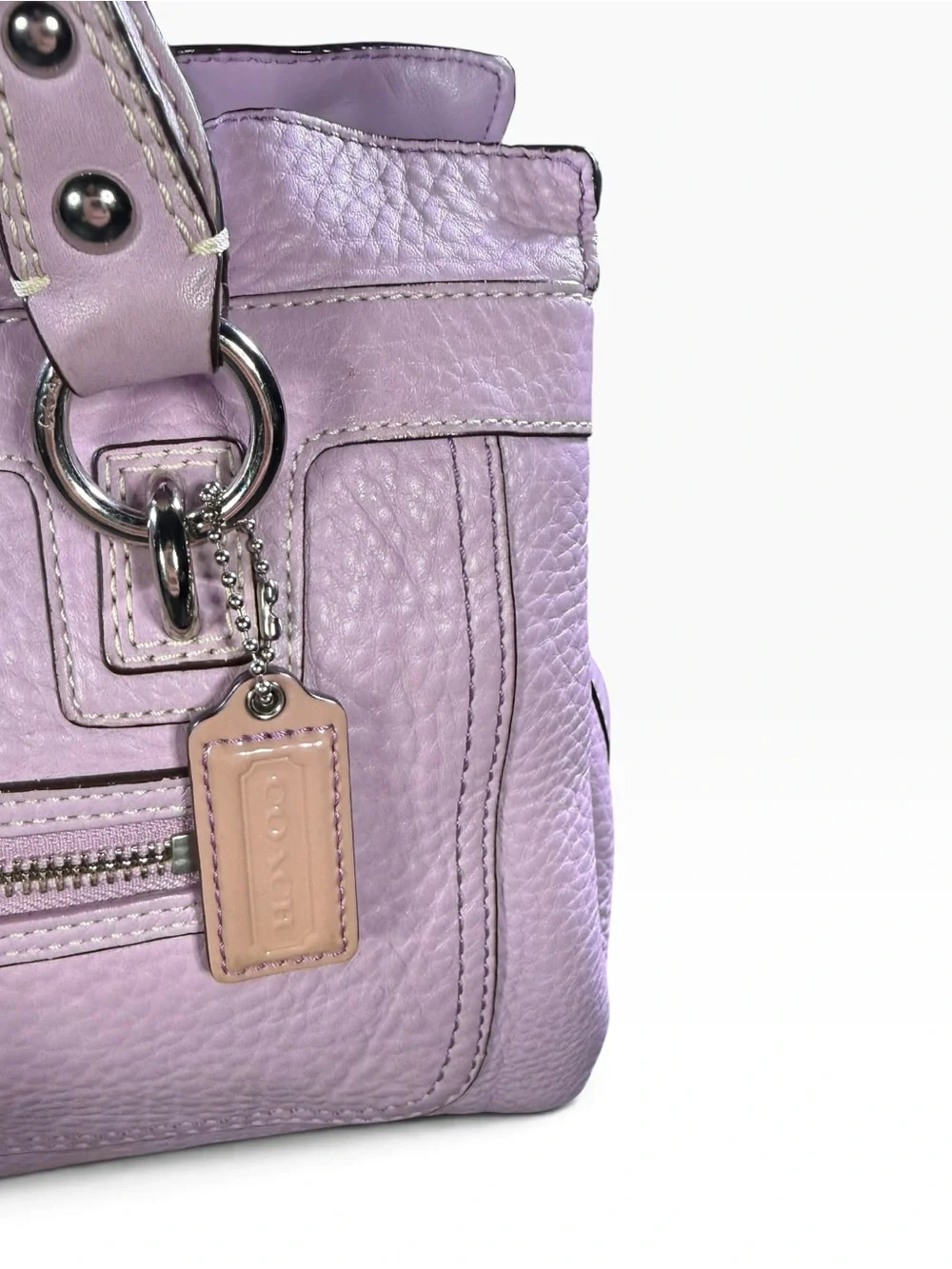 Coach Lavender Leather Shoulder Tote